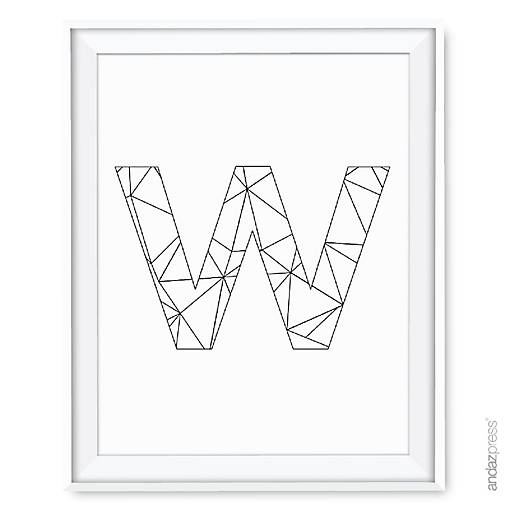 Modern Black White Geometric W 8.5x11