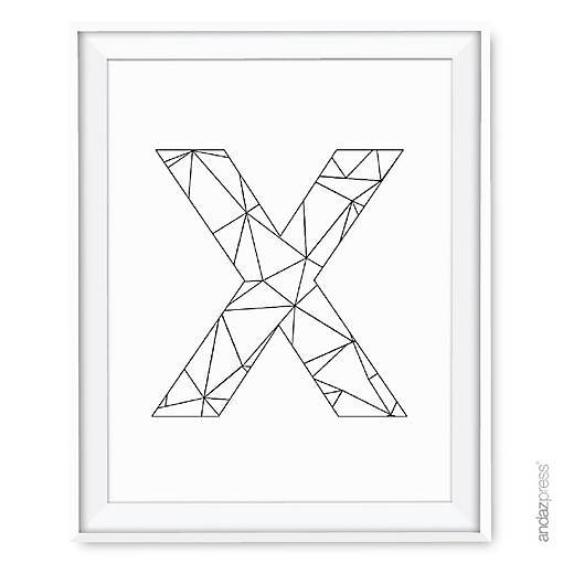 Modern Black White Geometric X 8.5x11