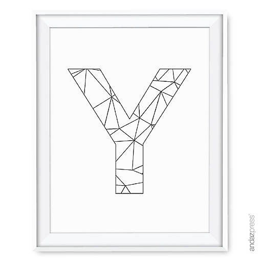 Modern Black White Geometric Y 8.5x11