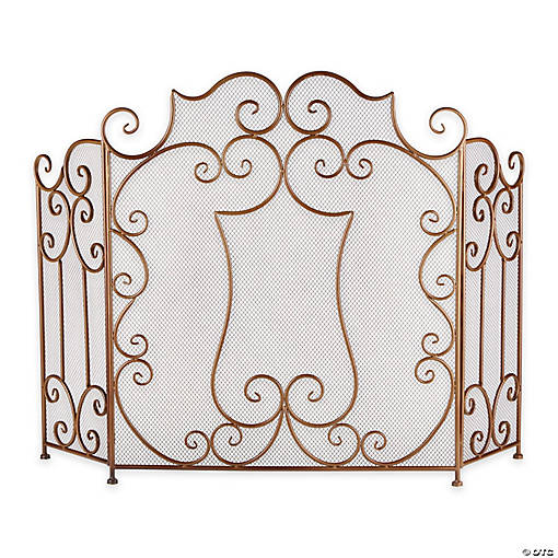 Modern Scroll Fireplace Screen 27X10.5X31.5"