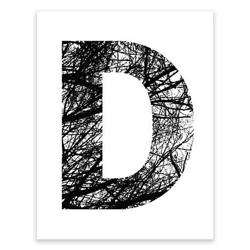 Monogram Tree Branch D 8.5x11in