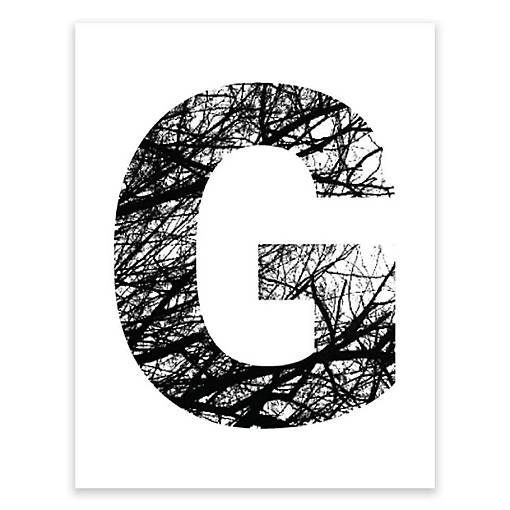 Monogram Tree Branch G 8.5x11in