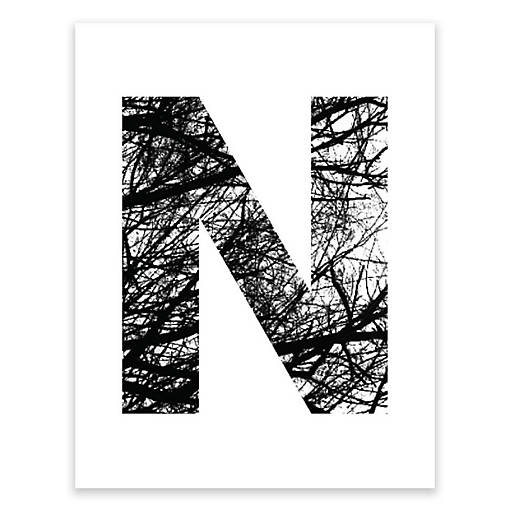 Monogram Tree Branch N 8.5x11in