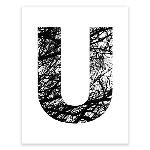 Monogram Tree Branch U 8.5x11in