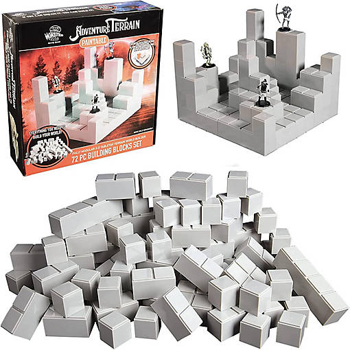 Monster Protectors Adventure Terrain- 72pc Stackable Building Block Expansion Set -Modular, Stackable 3D Tabletop World Builder fits w/ DND-Pathfinder-RPG Games