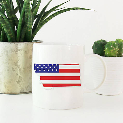 Montana US Flag Ceramic Mug