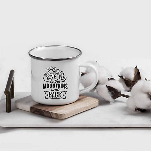 Mountains and Back Metal Camping Mug