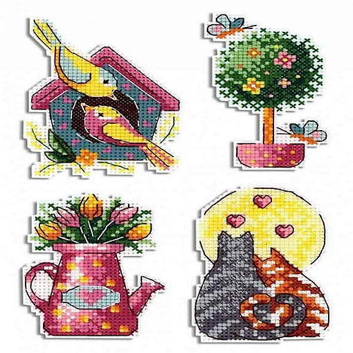 MP Studia - Spring. Magnets SR-578  Plastic Canvas Counted Cross Stitch Kit