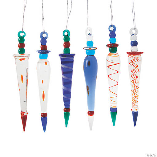 Multicolor Glass Ornaments - 12 Pc.