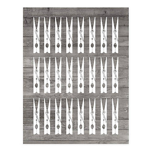 Multiple Clothespins Wall Art 8.5x11in