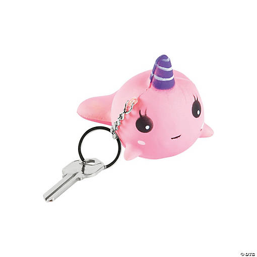 Narwhal Slow-Rising Squishy Keychains - 12 Pc.