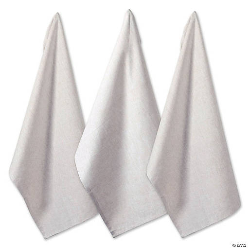 Natural Solid Chambray Dishtowel (Set Of 3)
