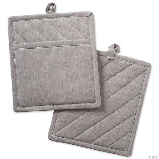 Natural Solid Chambray Potholder (Set Of 2)