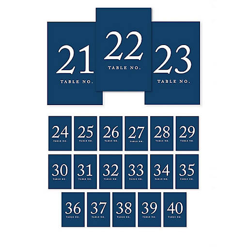 Navy Blue Perforated Numbers 21 40