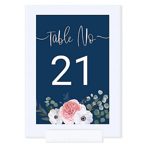 Navy Eucalyptus Table Numbers 21-40 4x6