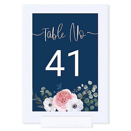 Navy Eucalyptus Table Numbers 41-60 4x6