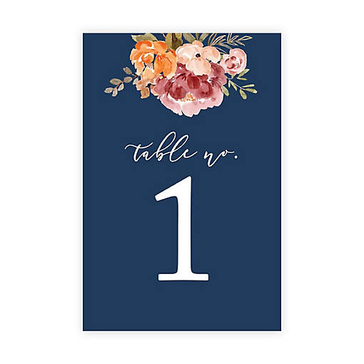 Navy Fall Floral Numbers 1 20