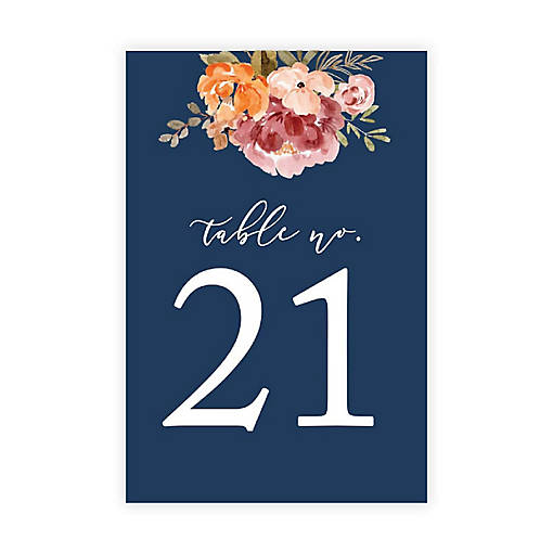Navy Fall Floral Numbers 21 40