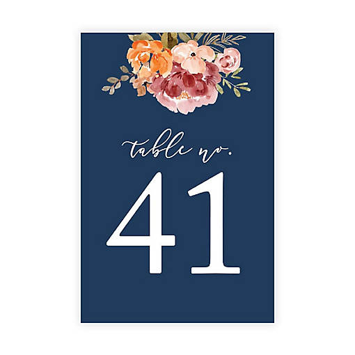 Navy Fall Floral Numbers 41 60