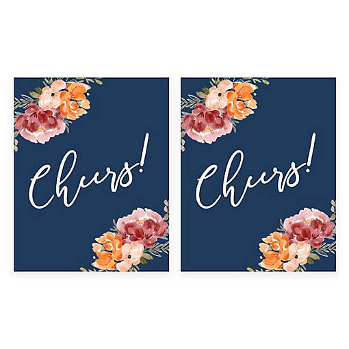 Navy Fall Floral Wedding Cheers