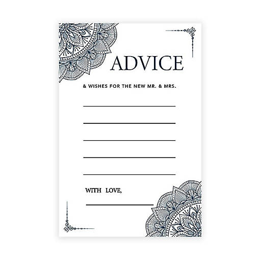 Navy Ornate Advice 4x6IN 56PC