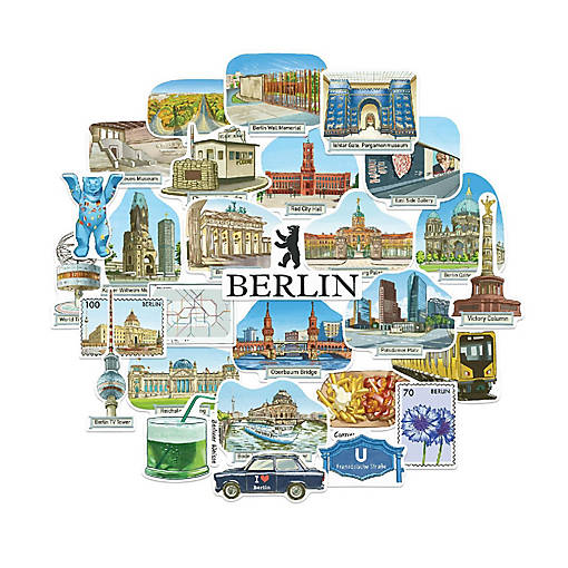 Navy Peony Berlin Stickers