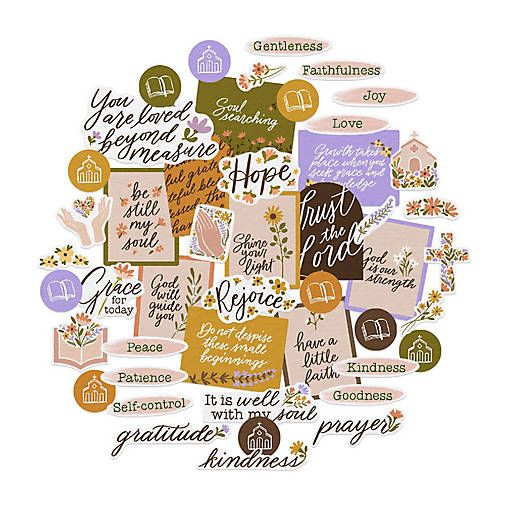 Navy Peony Devotional Board Stickers