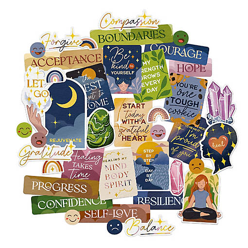 Navy Peony Healing Vision Board Stickers