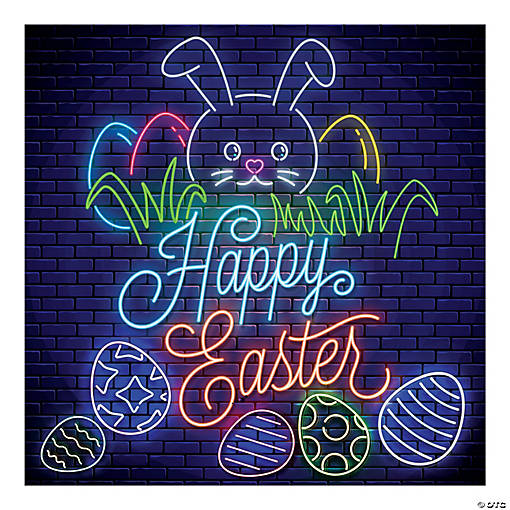 Neon Lights Easter Backdrop