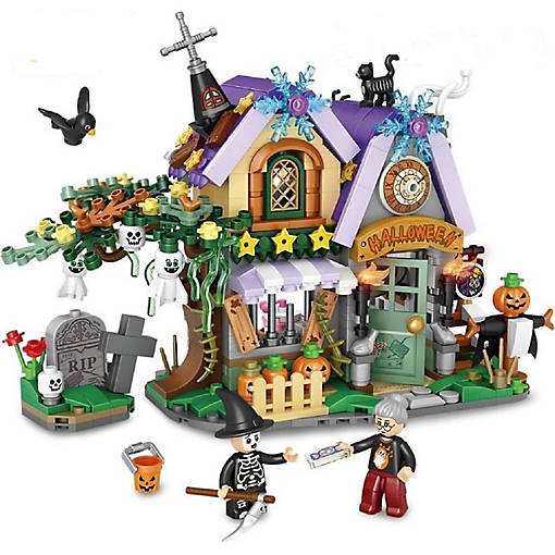 No-Name Halloween Cottage Unique Mini Micro Bricks Building Blocks
