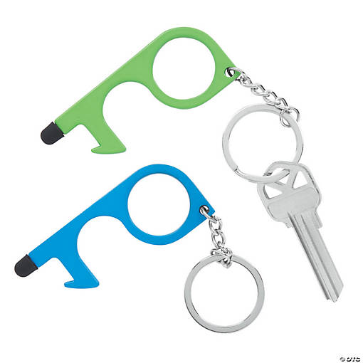 No-Touch Keychain Tools - Bright Colors - 6 Pc.