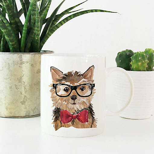 Norfolk Terrier Glasses Bow Ceramic Mug