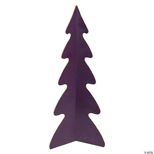 Northlight 12" Purple Triangular Christmas Tree with a Curved Design Tabletop Decor