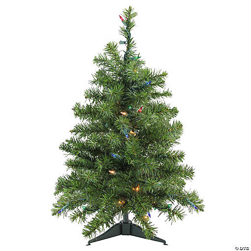 Northlight 2' Pre-Lit Medium Canadian Pine Artificial Christmas Tree  Multi Lights