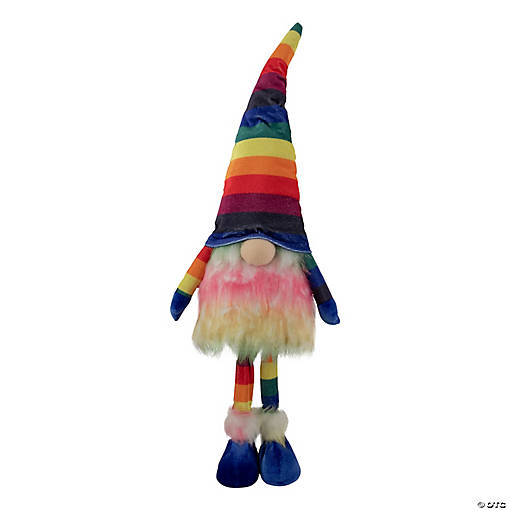 Northlight 20.5" bright rainbow striped springtime gnome