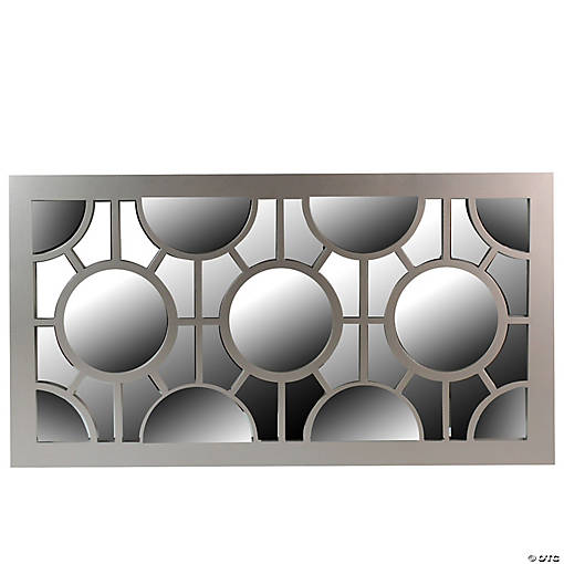 Northlight 25.25" Metallic Gray Rectangular Geometric Wall Mirror