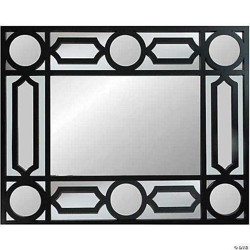 Northlight 29.5" Black Framed Geometric Style Rectangular Wall Mirror