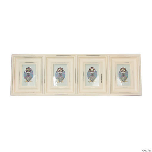 Northlight 33" Egg-shell White Weathered Collage Photo Frame