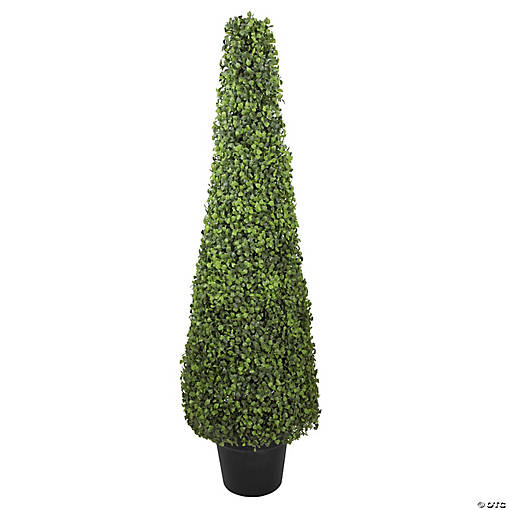 Northlight 45" Two Tone Green Triangular Artificial BoProperwood Topiary Potted Tree - Unlit