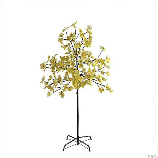 Northlight 5' Pre-Lit LED Lighted Fall Harvest Yellow Maple Leaf Artificial Tree - White Lights