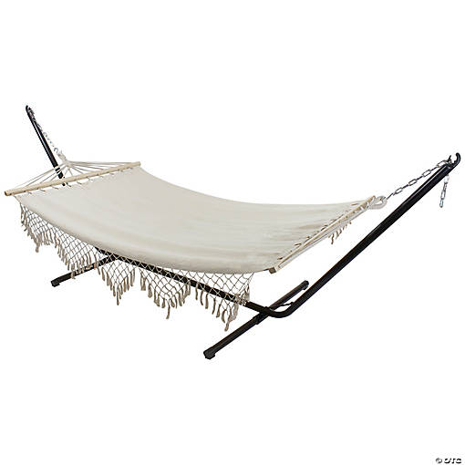 Northlight 78" Beige Macrame Hammock