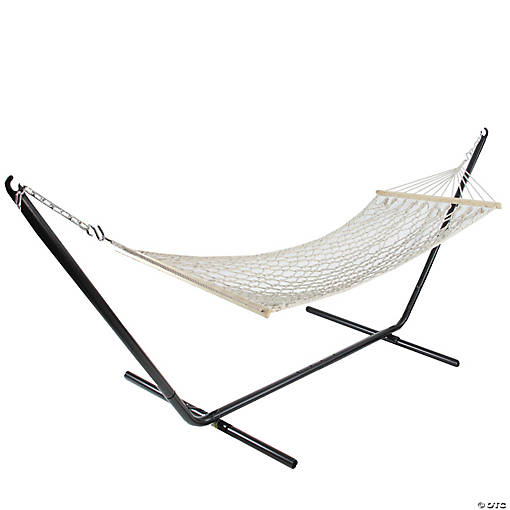 Northlight 78" Proper 31" Natural Macrame Hammock with Bars