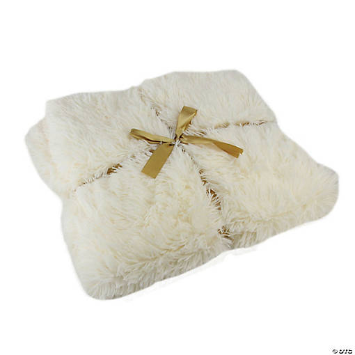 Northlight Cream White Plush Christmas Decorative Rectangular Throw Blanket 50" x 60"