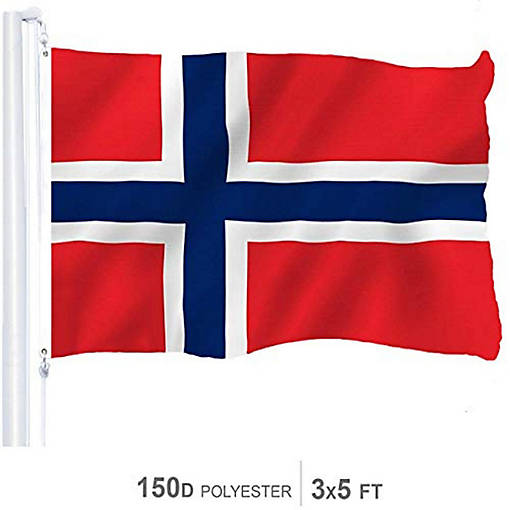 Norway Norwegian Flag 150D Printed Polyester 3x5 Ft