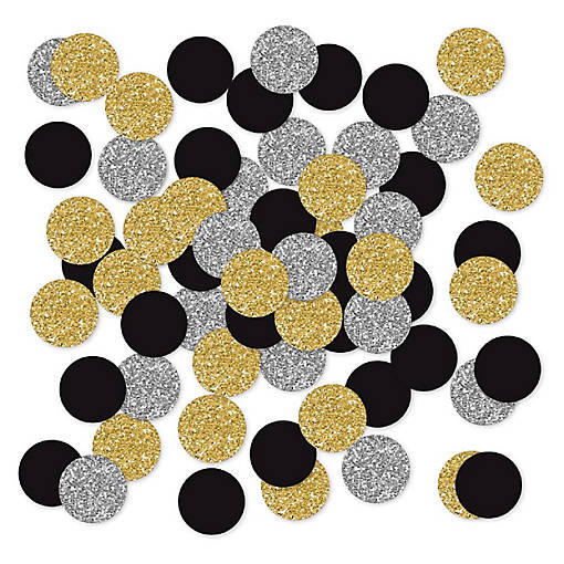 NYE Gold Silver Black Confetti, 180-Pack