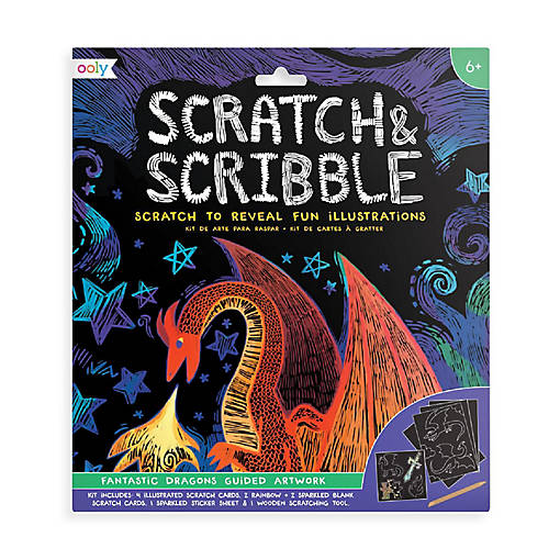OOLY Scratch &amp; Scribble Art Kit: Fantastic Dragon - 10 PC Set