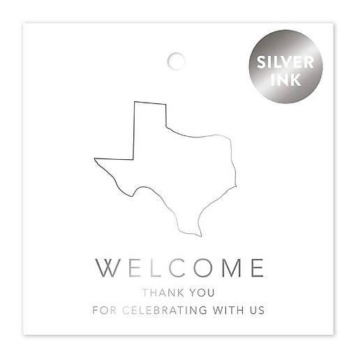 OOT Texas Wedding Bag Tag 2in Silver