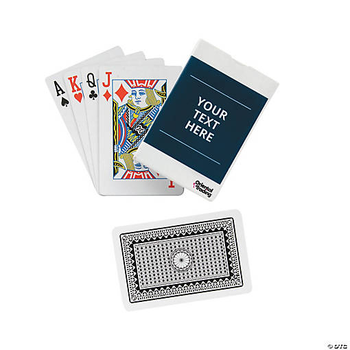Open Text Playing Cards with Personalized Box - 12 Pc.
