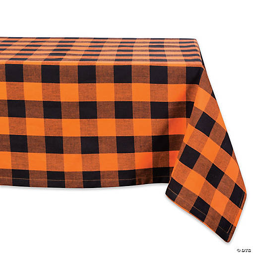 Orange Buffalo Check Tablecloth 52X52