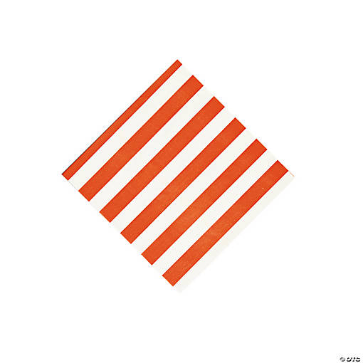 Orange Striped Beverage Napkins